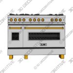 ZLINE Autograph 48 in. Range with Gas Burner - 3D Decorative