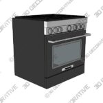 KitchenAid 36 in. 5.1 cu. ft. Smart Convection Oven Freestanding Dual Fuel Range with 6 Sealed Burners – Black - 3D Decorative