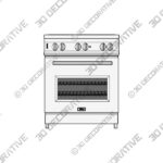 ZLINE 30 in. 4.0 cu. ft. Dual Fuel Range with Gas Stove - 3D Decorative