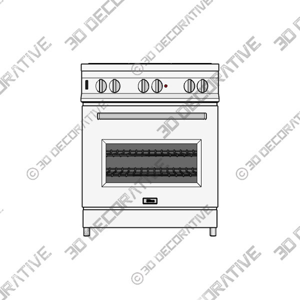 ZLINE 30 in. 4.0 cu. ft. Dual Fuel Range with Gas Stove - 3D Decorative