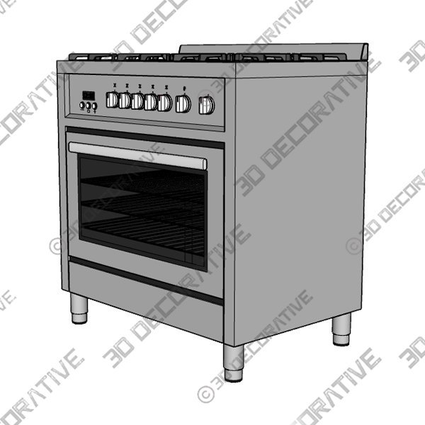 Cosmo 36-Inch 3.8 Cu. Ft. Single Oven Gas Range with 5 Burner Cooktop in Stainless Steel (COS-965AGFC)- 3D Decorative