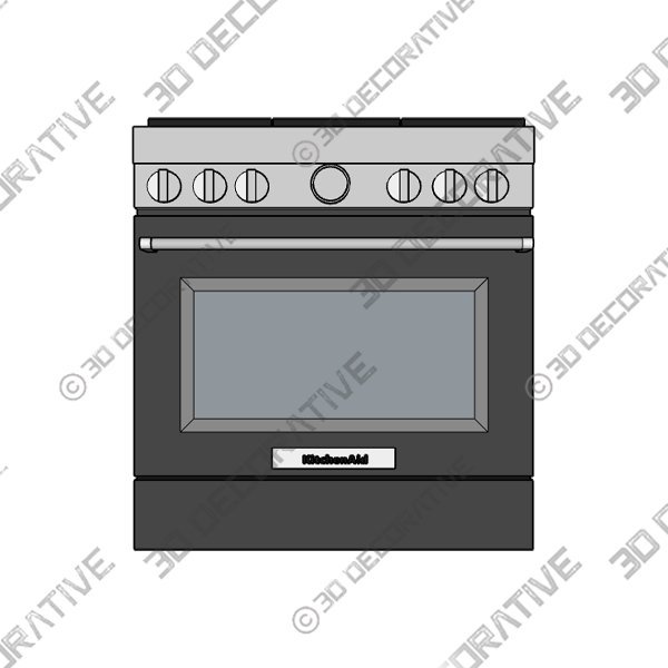 KitchenAid 36 in. 5.1 cu. ft. Smart Convection Oven Freestanding Dual Fuel Range with 6 Sealed Burners – Black - 3D Decorative