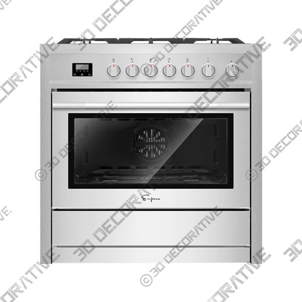 Empava 36-Inch Freestanding Gas Range in Stainless Steel - 3D Decorative