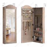 Giantex Jewelry Armoire Cabinet WallDoor Mounted with Mirror - 3D Decorative