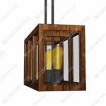 Giluta Rectangle Wood Chandelier Farmhouse Rustic Chandelier Pendant Light - Sketchup Modeling for 2020 Design