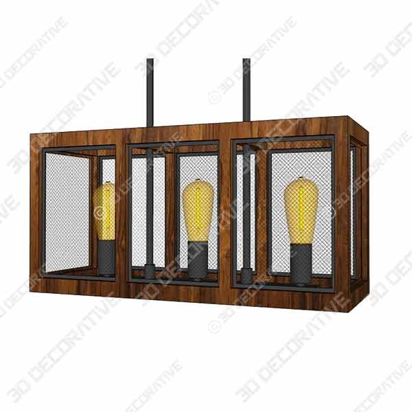 Giluta Rectangle Wood Chandelier Farmhouse Rustic Chandelier Pendant Light - Sketchup Modeling for 2020 Design