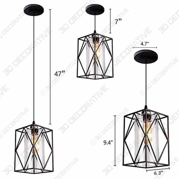 HMVPL Adjustable Pendant Light - 3D Decorative