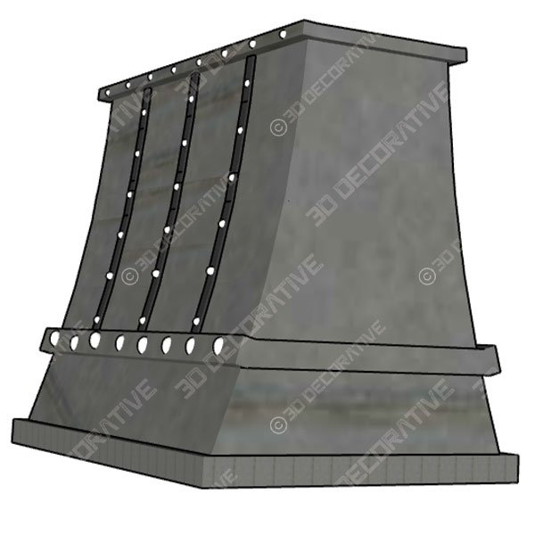 Hand Crafted Mottled Zinc Range Hood,36″- 3D Decorative