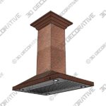 ZLINE 30 in. Designer Series Hand Hammered Copper Island Mount Range Hood (8GL2Hi-30) - 3D Decorative