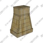 Omega National Tapered Modern Wood Farmhouse Range Hood with Brackets Option in Multiple Finishes and Size - 3D Decorative