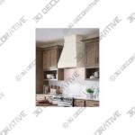 Omega National Tapered Modern Wood Farmhouse Range Hood with Brackets Option in Multiple Finishes and Size - 3D Decorative