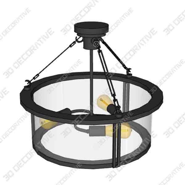 Industrial Semi Flush Mount Ceiling Light - 3D Kitchen Models for 2020 Design - 3D Decorative