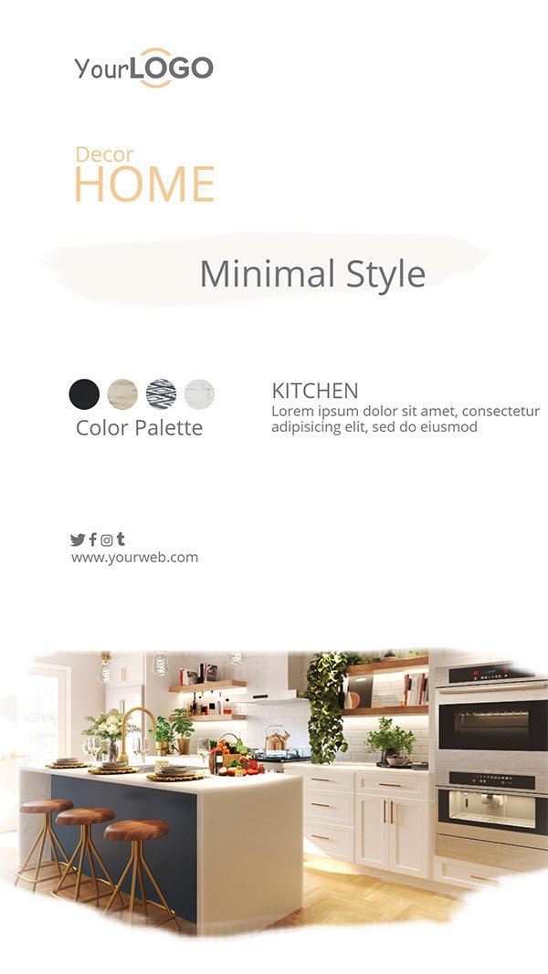 Instagram Story Template - 3D Kitchen Design - 3D Decorative