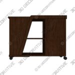 WF290 Espresso Kitchen Island - 3D Decorative