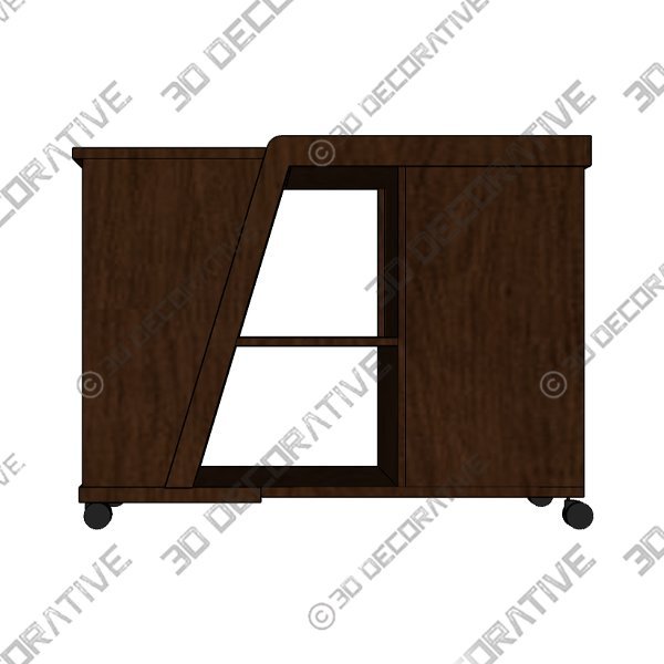 WF290 Espresso Kitchen Island - 3D Decorative