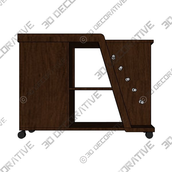 WF290 Espresso Kitchen Island - 3D Decorative