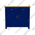 Tristan Navy Kitchen Island - 3D Decorative