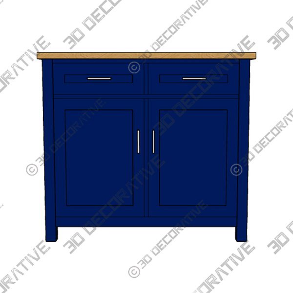 Tristan Navy Kitchen Island - 3D Decorative