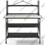 Madeleine Black Kitchen Island with Hutch - 3D Decorative