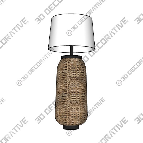 Alese 25" Rustic Bohemian Iron/Rattan LED Table Lamp with Pull-Chain by eyely - 3D Decorative