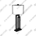 Metal Modern Tripod Linen Shade Metal Black Table Lamp - 3D Decorative