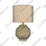 Table Lamp - Distressed White Finish, White Hardback Fabric Shade