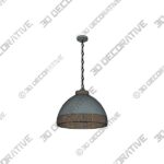 Savoy House 7-748-3-179 Tripoli Pendant Light in Mottled Zinc with Gray Rattan (20″ W x 13″H)