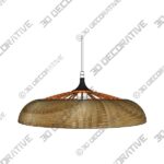 Bamboo Wheel Shaped Pendant Lamp - 3D Decorative