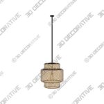 Woven Hanging Pendant Light, Natural/Bamboo Pendant Light