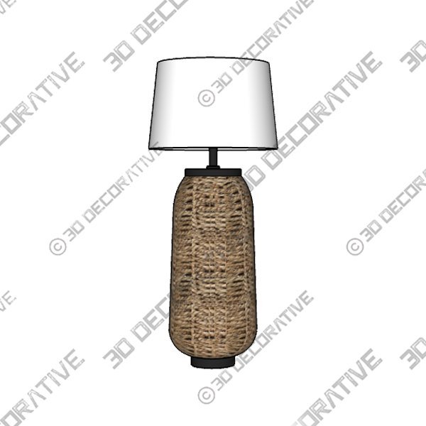 Alese 25" Rustic Bohemian Iron/Rattan LED Table Lamp with Pull-Chain by eyely - 3D Decorative