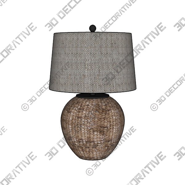 Alaro 24.5" Banana Leaf Basket LED Table Lamp, Natural - 3D Decorative