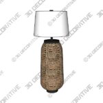 Alese 25" Rustic Bohemian Iron/Rattan LED Table Lamp with Pull-Chain by eyely - 3D Decorative