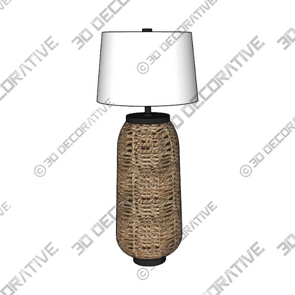 Alese 25" Rustic Bohemian Iron/Rattan LED Table Lamp with Pull-Chain by eyely - 3D Decorative