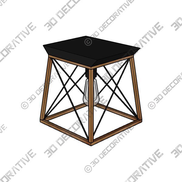 Unique Industrial Ceiling Light, Farmhouse Semi Flush Mount Ceiling Fixture - 3D Decorative