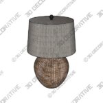 Alaro 24.5" Banana Leaf Basket LED Table Lamp, Natural - 3D Decorative