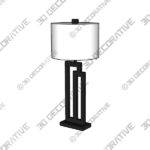 Metal Modern Tripod Linen Shade Metal Black Table Lamp - 3D Decorative