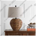 Alaro 24.5" Banana Leaf Basket LED Table Lamp, Natural - 3D Decorative