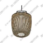 Cage Lamp – Unique handmade Woven Hanging Pendant Light, Natural/Cane Pendant Light