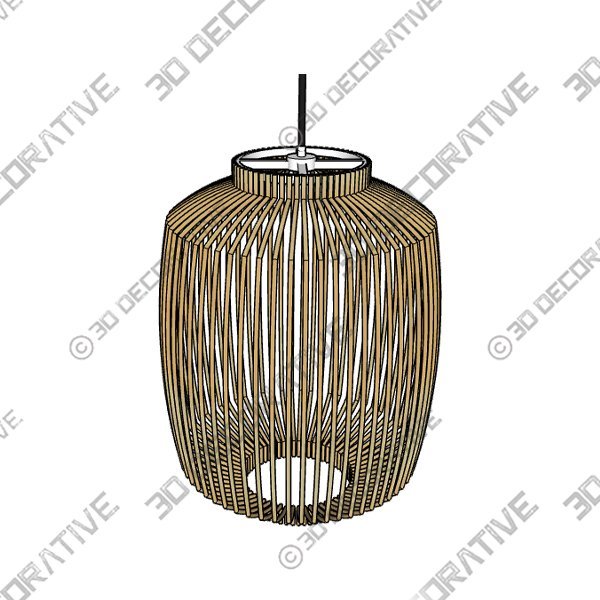 Cage Lamp – Unique handmade Woven Hanging Pendant Light, Natural/Cane Pendant Light - 3D Decorative