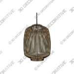 Cage Lamp – Unique handmade Woven Hanging Pendant Light, Natural/Cane Pendant Light - 3D Decorative