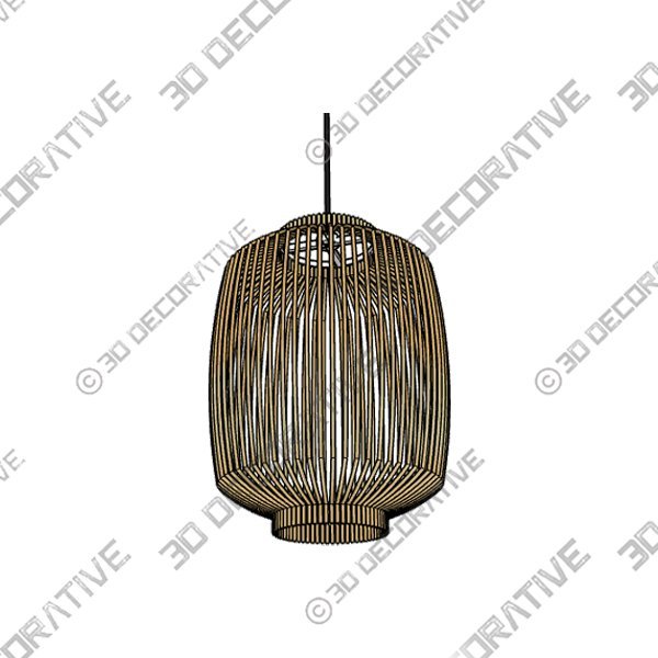 Cage Lamp – Unique handmade Woven Hanging Pendant Light, Natural/Cane Pendant Light - 3D Decorative