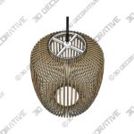 Cage Lamp – Unique handmade Woven Hanging Pendant Light, Natural/Cane Pendant Light - 3D Decorative