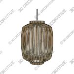 Cage Lamp – Unique handmade Woven Hanging Pendant Light, Natural/Cane Pendant Light - 3D Decorative