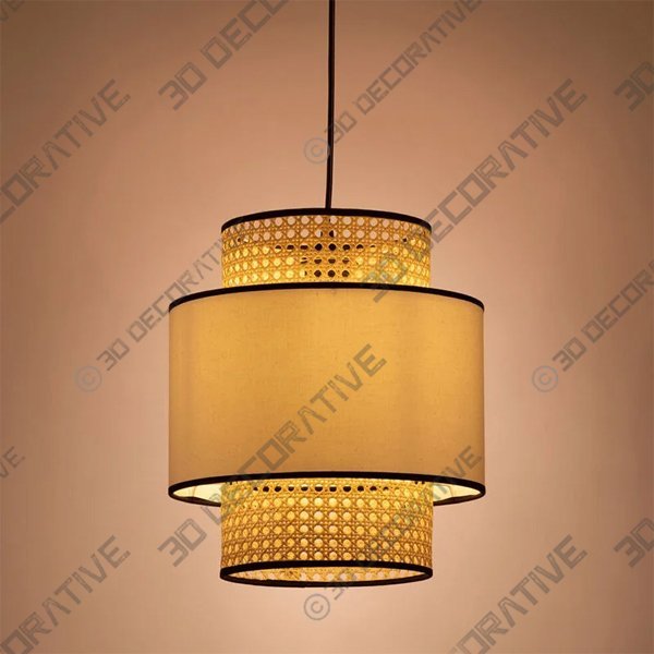 Rattan Pendant Lampshades Decorative Hanging Lamp - 3D Decorative