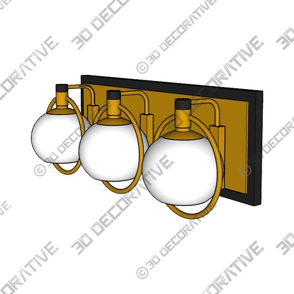 Possini Euro Carlyn 26" Gold and Black Modern Luxe 3-Light Bath Light - 3D Decorative