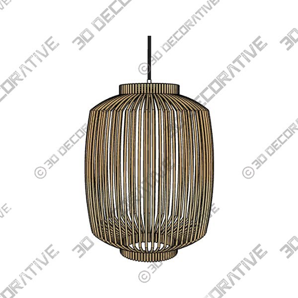 Cage Lamp – Unique handmade Woven Hanging Pendant Light, Natural/Cane Pendant Light - 3D Decorative