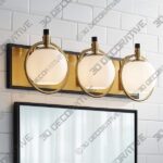 Possini Euro Carlyn 26" Gold and Black Modern Luxe 3-Light Bath Light - 3D Decorative