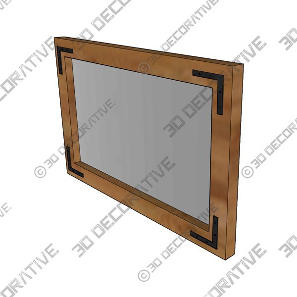 YOSHOOT Rustic Wooden Framed Wall Mirror - 3D Decorative