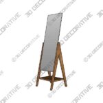 Wood Free Standing Floor Mirror - 23"W x 65.4"H - 3D Decorative