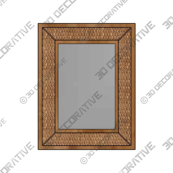 35 X 28 Inch Rectangle Rattan Wall Mirror